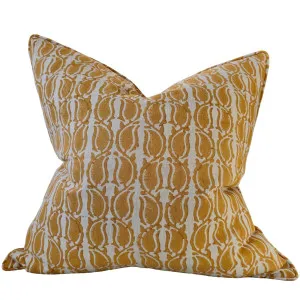 Penelope Artisan Block Printed Heavy Weight Pure French Linen Cushion 55cm Square - Taffy by null, a Cushions, Decorative Pillows for sale on Style Sourcebook