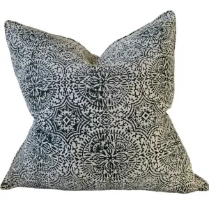 Betsy Artisan Block Printed Heavy Weight Pure French Linen Cushion 55cm Square - Agave Green by null, a Cushions, Decorative Pillows for sale on Style Sourcebook