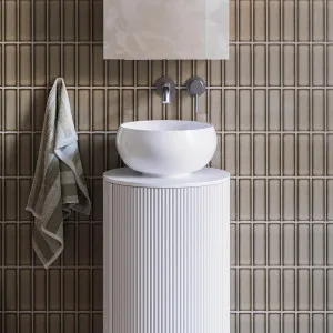 Ingrain Round Fluted Powder Room Vanity 400mm White by Ingrain, a Vanities for sale on Style Sourcebook