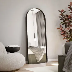 Matte Black Arch Shaped Full Length Mirror 1500 x 600mm by ingrain by Ingrain, a Vanity Mirrors for sale on Style Sourcebook