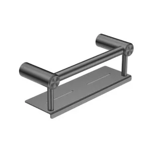 Nero Mecca Care 25mm Grab Rail With Shelf 300mm Gunmetal by Nero Tapware, a Shelves & Hooks for sale on Style Sourcebook