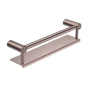 Nero Mecca Care 25mm Grab Rail With Shelf 450mm Brushed Bronze by Nero Tapware, a Shelves & Hooks for sale on Style Sourcebook