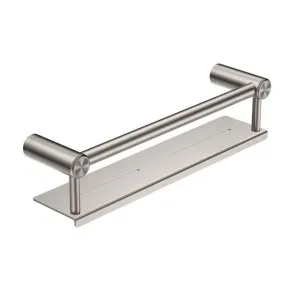 Nero Mecca Care 25mm Grab Rail With Shelf 450mm Brushed Nickel by Nero Tapware, a Shelves & Hooks for sale on Style Sourcebook