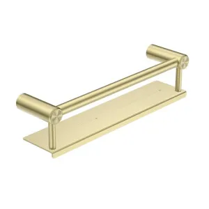 Nero Mecca Care 25mm Grab Rail With Shelf 450mm Brushed Gold by Nero Tapware, a Shelves & Hooks for sale on Style Sourcebook