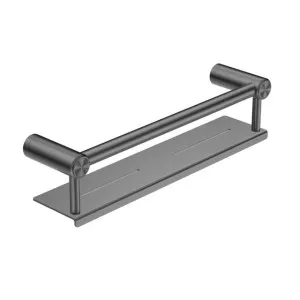 Nero Mecca Care 25mm Grab Rail With Shelf 450mm Gunmetal by Nero Tapware, a Shelves & Hooks for sale on Style Sourcebook