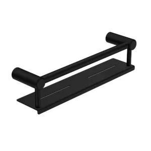 Nero Mecca Care 25mm Grab Rail With Shelf 450mm Matte Black by Nero Tapware, a Shelves & Hooks for sale on Style Sourcebook