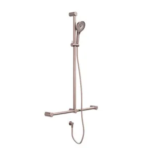 Nero Mecca Care 32mm T Bar Grab Rail and Adjustable Shower Set 1100x750mm Brushed Bronze by Nero Tapware, a Shower Heads & Mixers for sale on Style Sourcebook