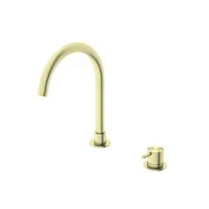 Nero Mecca Hob Basin Mixer Round Swivel Spout Brushed Gold by Nero Tapware, a Bathroom Taps & Mixers for sale on Style Sourcebook