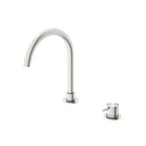 Nero Mecca Hob Basin Mixer Round Swivel Spout Brushed Nickel by Nero Tapware, a Bathroom Taps & Mixers for sale on Style Sourcebook