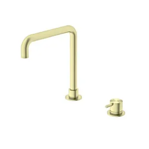 Nero Mecca Hob Basin Mixer Square Swivel Spout Brushed Gold by Nero Tapware, a Bathroom Taps & Mixers for sale on Style Sourcebook