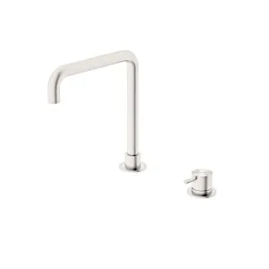 Nero Mecca Hob Basin Mixer Square Swivel Spout Brushed Nickel by Nero Tapware, a Bathroom Taps & Mixers for sale on Style Sourcebook