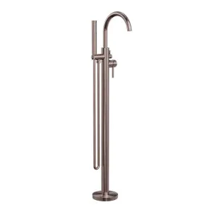 Nero Mecca Round Freestanding Mixer With Hand Shower Brushed Bronze by Nero Tapware, a Bathroom Taps & Mixers for sale on Style Sourcebook