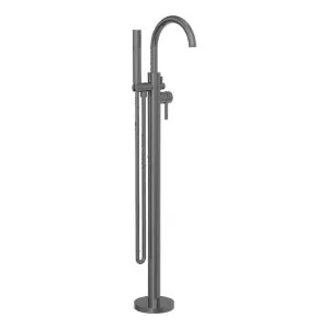 Nero Mecca Round Freestanding Mixer With Hand Shower Gun Metal by Nero Tapware, a Bathroom Taps & Mixers for sale on Style Sourcebook