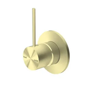 Nero Mecca Shower Mixer Handle Up 80mm Plate Brushed Gold by Nero Tapware, a Bathroom Taps & Mixers for sale on Style Sourcebook