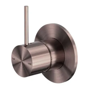 Nero Mecca Shower Mixer Handle Up 80mm Plate Brushed Bronze by Nero Tapware, a Bathroom Taps & Mixers for sale on Style Sourcebook