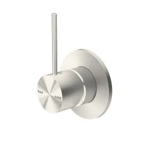 Nero Mecca Shower Mixer Handle Up 80mm Plate Brushed Nickel by Nero Tapware, a Bathroom Taps & Mixers for sale on Style Sourcebook