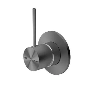 Nero Mecca Shower Mixer Handle Up 80mm Plate Gun Metal by Nero Tapware, a Bathroom Taps & Mixers for sale on Style Sourcebook