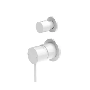 Nero Mecca Shower Mixer With Diverter Separate Back Plate Matte White by Nero Tapware, a Bathroom Taps & Mixers for sale on Style Sourcebook