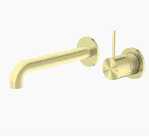 Nero Mecca Wall Basin Mixer Sep BP Handle Up 185mm Spout Brushed Gold by Nero Tapware, a Bathroom Taps & Mixers for sale on Style Sourcebook