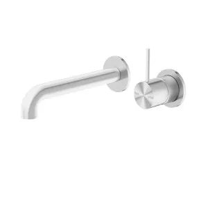 Nero Mecca Wall Basin Mixer Sep BP Handle Up 185mm Spout Brushed Nickel by Nero Tapware, a Bathroom Taps & Mixers for sale on Style Sourcebook