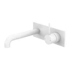 Nero Mecca Wall Basin/Bath Mixer Handle Up 185mm Matte White by Nero Tapware, a Bathroom Taps & Mixers for sale on Style Sourcebook