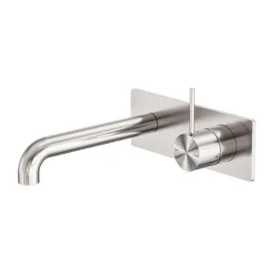 Nero Mecca Wall Basin/Bath Mixer Handle Up 230mm Brushed Nickel by Nero Tapware, a Bathroom Taps & Mixers for sale on Style Sourcebook