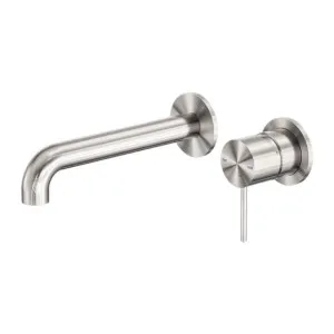 Nero Mecca Wall Basin/Bath Mixer Separate Back Plate 120mm Brushed Nickel by Nero Tapware, a Bathroom Taps & Mixers for sale on Style Sourcebook
