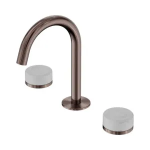 Nero Serenity Basin Set Arc Spout With Carrara Handle Brushed Bronze by Nero Tapware, a Bathroom Taps & Mixers for sale on Style Sourcebook