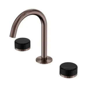 Nero Serenity Basin Set Arc Spout With Marquina Black Handle Brushed Bronze by Nero Tapware, a Bathroom Taps & Mixers for sale on Style Sourcebook