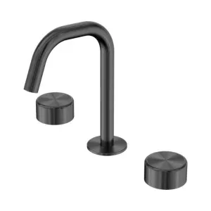 Nero Serenity Basin Set Arc Spout With Metal Handle Gun Metal by Nero Tapware, a Bathroom Taps & Mixers for sale on Style Sourcebook
