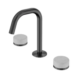 Nero Serenity Basin Set Edge Spout With Carrara Handle Gun Metal by Nero Tapware, a Bathroom Taps & Mixers for sale on Style Sourcebook