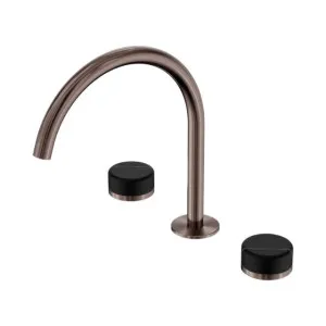 Nero Serenity Bath/Kitchen Set Arc Spout With Marquina Black Handle Brushed Bronze by Nero Tapware, a Bathroom Taps & Mixers for sale on Style Sourcebook