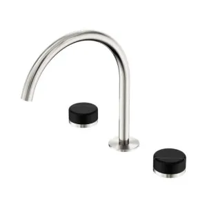 Nero Serenity Bath/Kitchen Set Arc Spout With Marquina Black Handle Brushed Nickel by Nero Tapware, a Bathroom Taps & Mixers for sale on Style Sourcebook