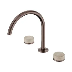 Nero Serenity Bath/Kitchen Set Arc Spout With Rome Travertine Handle Brushed Bronze by Nero Tapware, a Bathroom Taps & Mixers for sale on Style Sourcebook