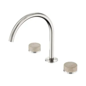 Nero Serenity Bath/Kitchen Set Arc Spout With Rome Travertine Handle Brushed Nickel by Nero Tapware, a Bathroom Taps & Mixers for sale on Style Sourcebook