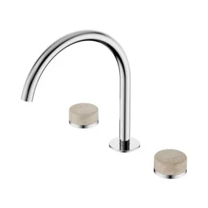 Nero Serenity Bath/Kitchen Set Arc Spout With Rome Travertine Handle Chrome by Nero Tapware, a Bathroom Taps & Mixers for sale on Style Sourcebook