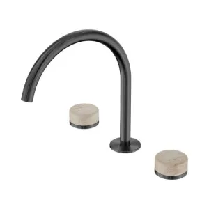 Nero Serenity Bath/Kitchen Set Arc Spout With Rome Travertine Handle Gun Metal by Nero Tapware, a Bathroom Taps & Mixers for sale on Style Sourcebook
