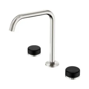 Nero Serenity Bath/Kitchen Set Edge Spout With Marquina Black Handle Brushed Nickel by Nero Tapware, a Bathroom Taps & Mixers for sale on Style Sourcebook