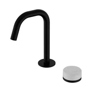 Nero Serenity Progressive Basin Mixer Edge Spout With Carrara Handle Matte Black by Nero Tapware, a Bathroom Taps & Mixers for sale on Style Sourcebook
