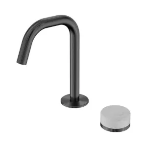 Nero Serenity Progressive Basin Mixer Edge Spout With Carrara Handle Gun Metal by Nero Tapware, a Bathroom Taps & Mixers for sale on Style Sourcebook