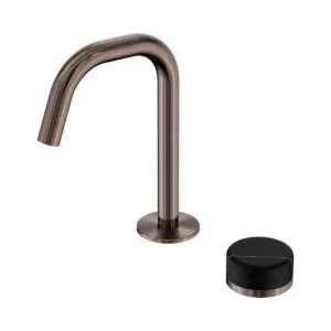 Nero Serenity Progressive Basin Mixer Edge Spout With Marquina Black Handle Brushed Bronze by Nero Tapware, a Bathroom Taps & Mixers for sale on Style Sourcebook