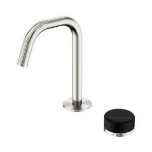 Nero Serenity Progressive Basin Mixer Edge Spout With Marquina Black Handle Brushed Nickel by Nero Tapware, a Bathroom Taps & Mixers for sale on Style Sourcebook