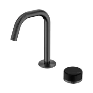 Nero Serenity Progressive Basin Mixer Edge Spout With Marquina Black Handle Gun Metal by Nero Tapware, a Bathroom Taps & Mixers for sale on Style Sourcebook