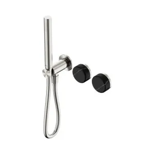 Nero Serenity Progressive Shower System With Marquina Black Handle And Slim Shower Brushed Nickel by Nero Tapware, a Bathroom Taps & Mixers for sale on Style Sourcebook