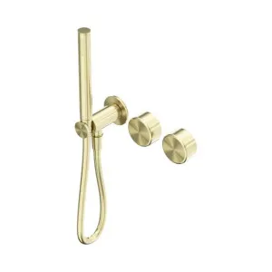 Nero Serenity Progressive Shower System With Metal Handle And Slim Shower Brushed Gold by Nero Tapware, a Bathroom Taps & Mixers for sale on Style Sourcebook