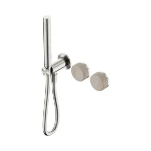 Nero Serenity Progressive Shower System With Rome Travertine Handle And Slim Shower Brushed Nickel by Nero Tapware, a Bathroom Taps & Mixers for sale on Style Sourcebook
