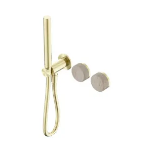 Nero Serenity Progressive Shower System With Rome Travertine Handle And Slim Shower Brushed Gold by Nero Tapware, a Bathroom Taps & Mixers for sale on Style Sourcebook