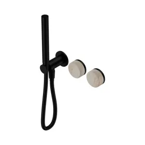 Nero Serenity Progressive Shower System With Rome Travertine Handle And Slim Shower Matte Black by Nero Tapware, a Bathroom Taps & Mixers for sale on Style Sourcebook