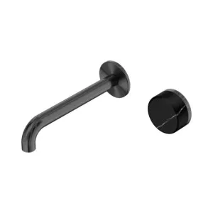 Nero Serenity Progressive Wall Basin Mixer 160mm Spout With Marquina Black Handle Gun Metal by Nero Tapware, a Bathroom Taps & Mixers for sale on Style Sourcebook