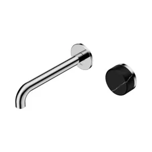 Nero Serenity Progressive Wall Basin Mixer 160mm Spout With Marquina Black Handle Chrome by Nero Tapware, a Bathroom Taps & Mixers for sale on Style Sourcebook